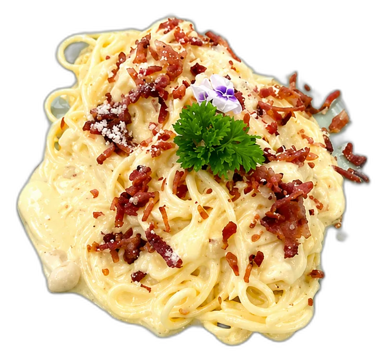 Mì Ý nấm kem & ba rọi xông khói